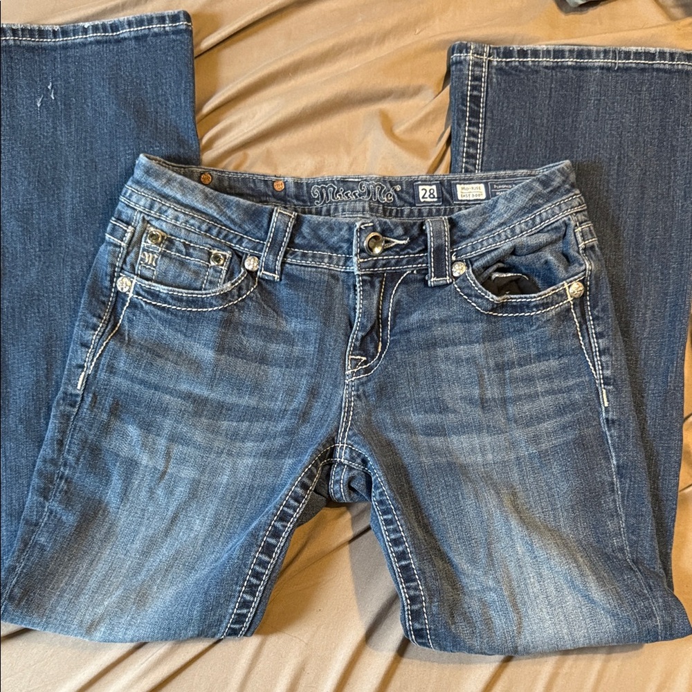Miss Me Women's Mid Rise Boot Cut Jeans